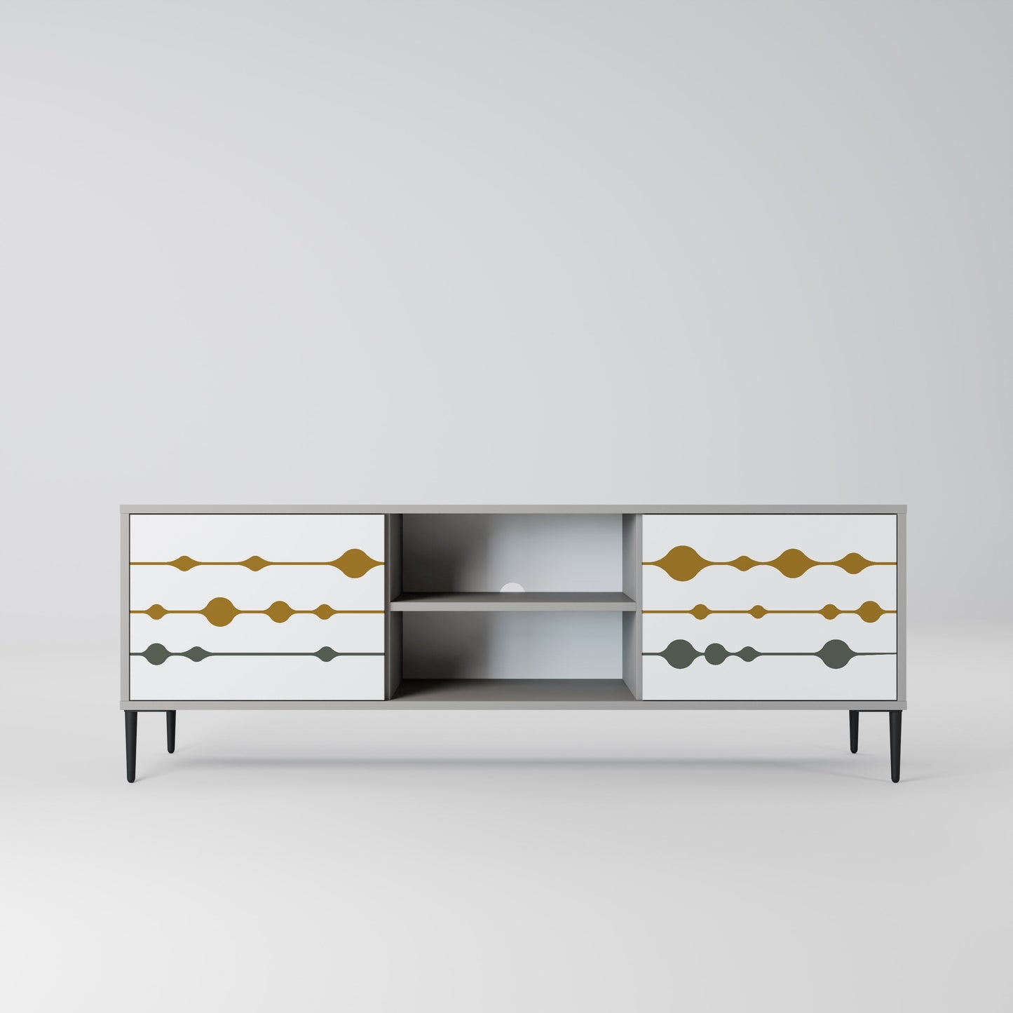 VIVID TONE 2-Door TV Stand in Grey Finish