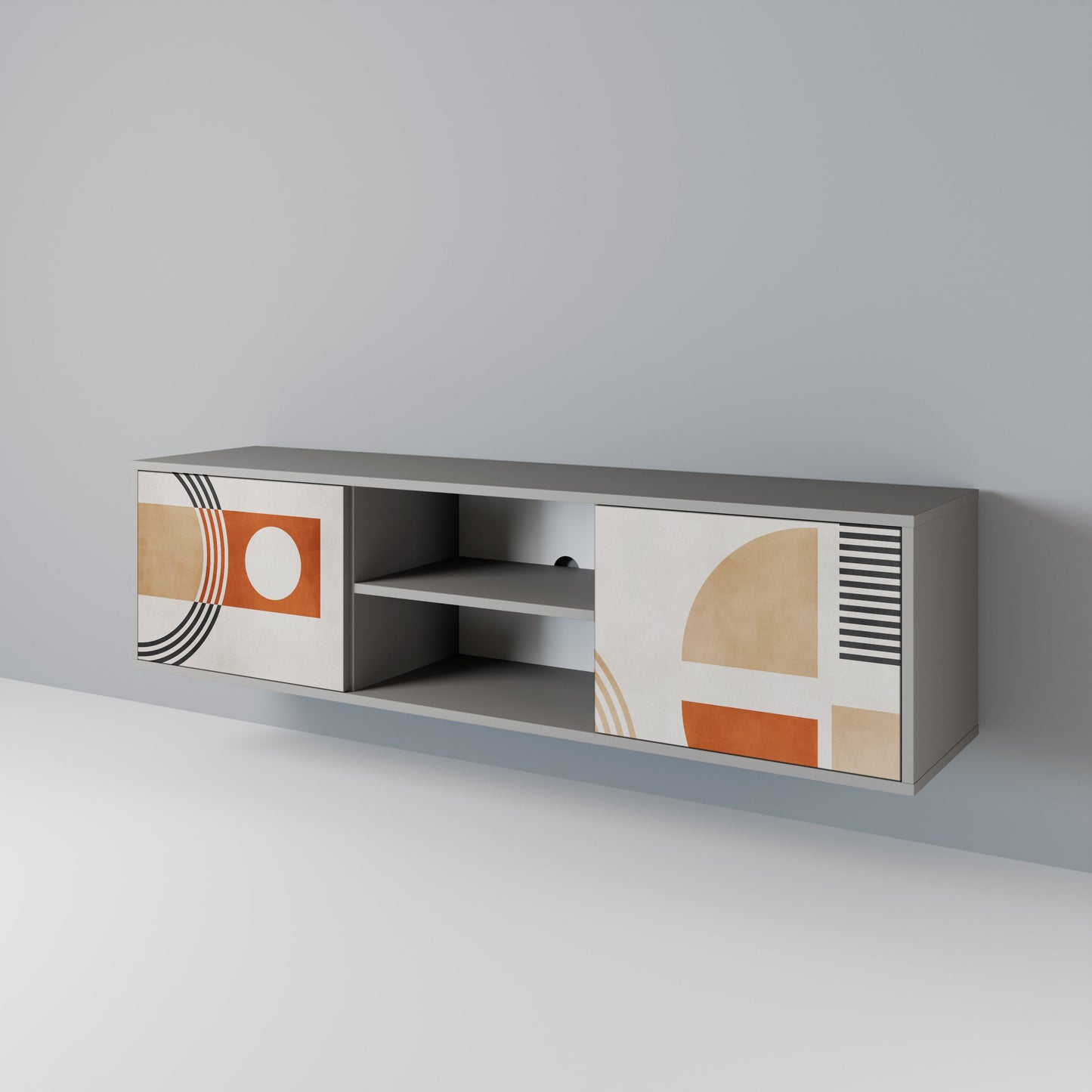 SPACE AROUND Mobile TV a 2 Ante in Finitura Grigia