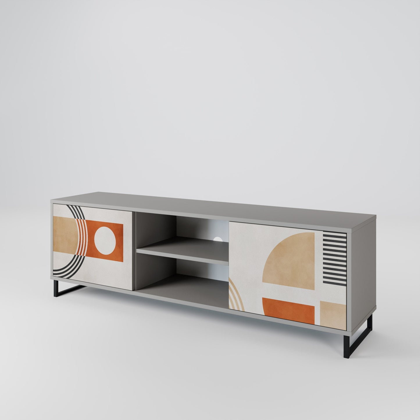 SPACE AROUND Mobile TV a 2 Ante in Finitura Grigia