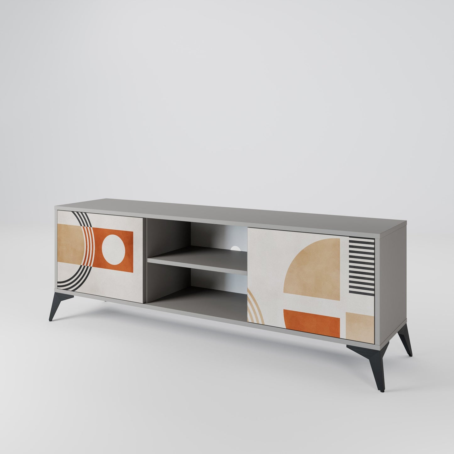 SPACE AROUND Mobile TV a 2 Ante in Finitura Grigia