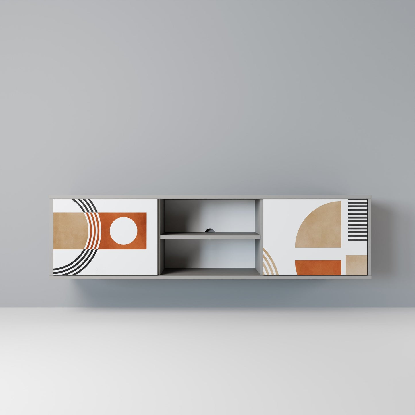 CIRCLE RHYTM Mobile TV a 2 Ante in Finitura Grigia