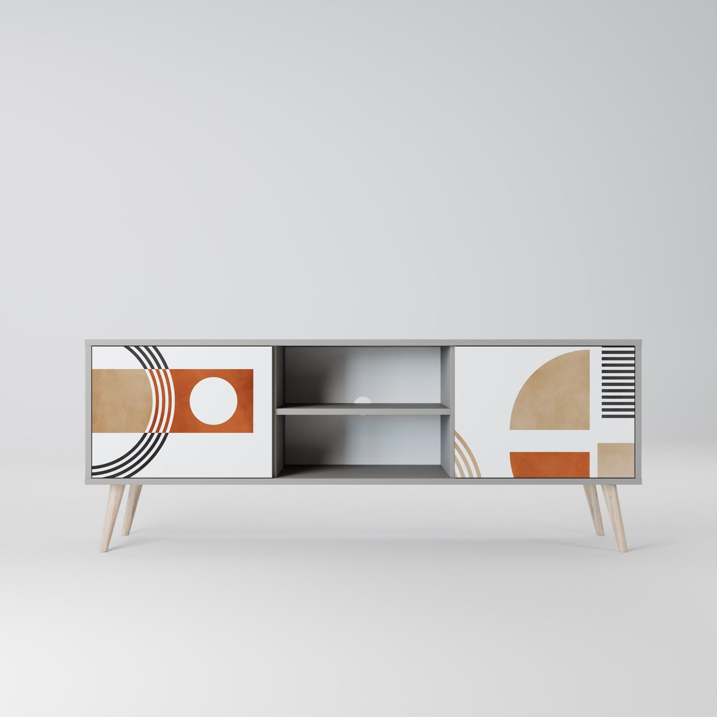 CIRCLE RHYTM Mobile TV a 2 Ante in Finitura Grigia