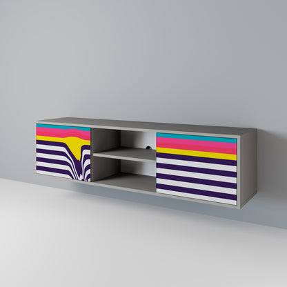 TONE COLLAPSE Mobile TV a 2 Ante in Finitura Grigia