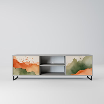 WATERCOLOUR PEAKS 2-Door TV Stand in Grey Finish