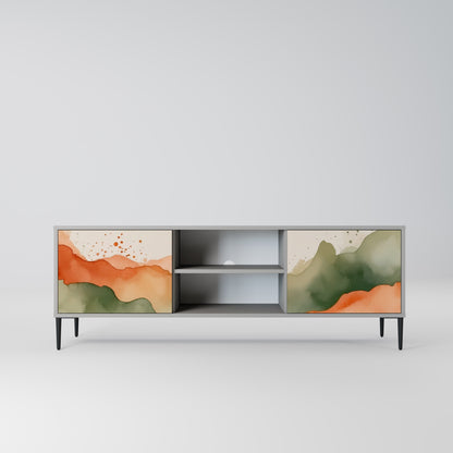 WATERCOLOUR PEAKS 2-Door TV Stand in Grey Finish
