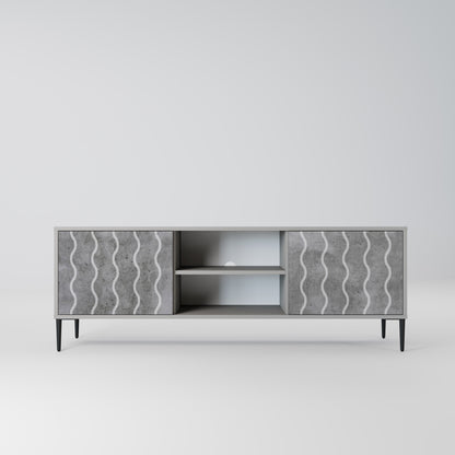 WAVES OF CONCRETE 2-Door TV Stand in Grey Finish