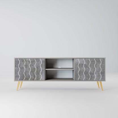 WAVES OF CONCRETE 2-Door TV Stand in Grey Finish