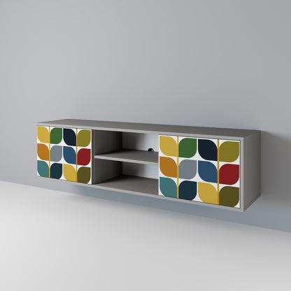 WEIGHTLESS HOURS 2-Door TV Stand in Grey Finish