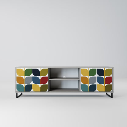 WEIGHTLESS HOURS 2-Door TV Stand in Grey Finish