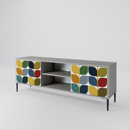 WEIGHTLESS HOURS 2-Door TV Stand in Grey Finish