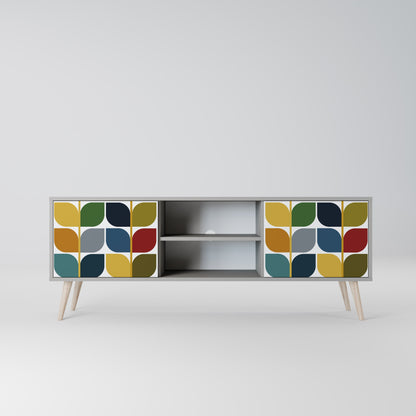 WEIGHTLESS HOURS 2-Door TV Stand in Grey Finish