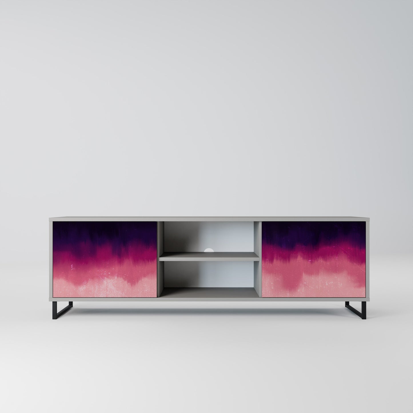 AURORA BOREALIS 2-Door TV Stand in Grey Finish