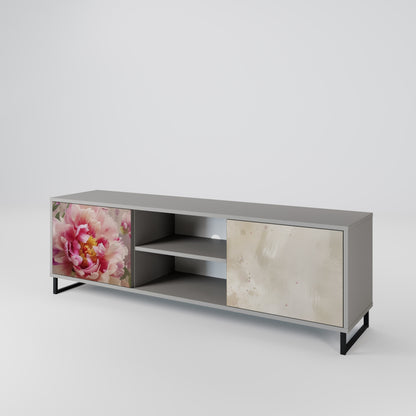 PEONY WHISPER 2-Door TV Stand in Grey Finish