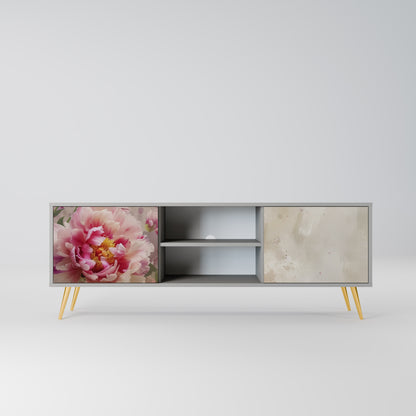 PEONY WHISPER 2-Door TV Stand in Grey Finish