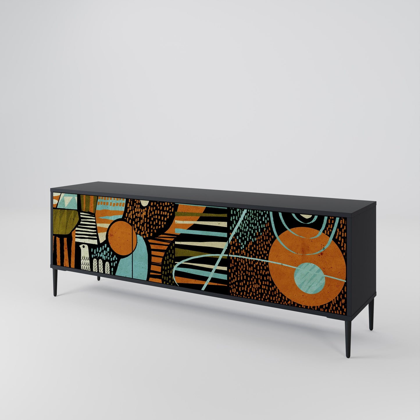 GEODE GLIMMER Mobile TV a 3 Ante in Finitura Nera