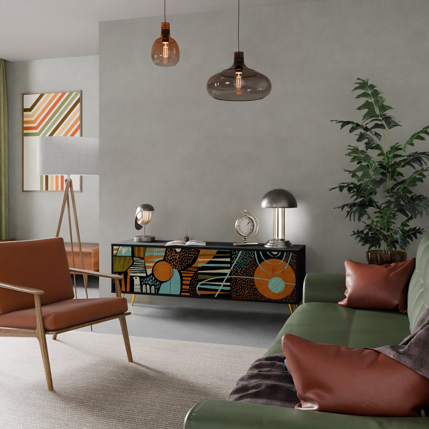 GEODE GLIMMER Mobile TV a 3 Ante in Finitura Nera