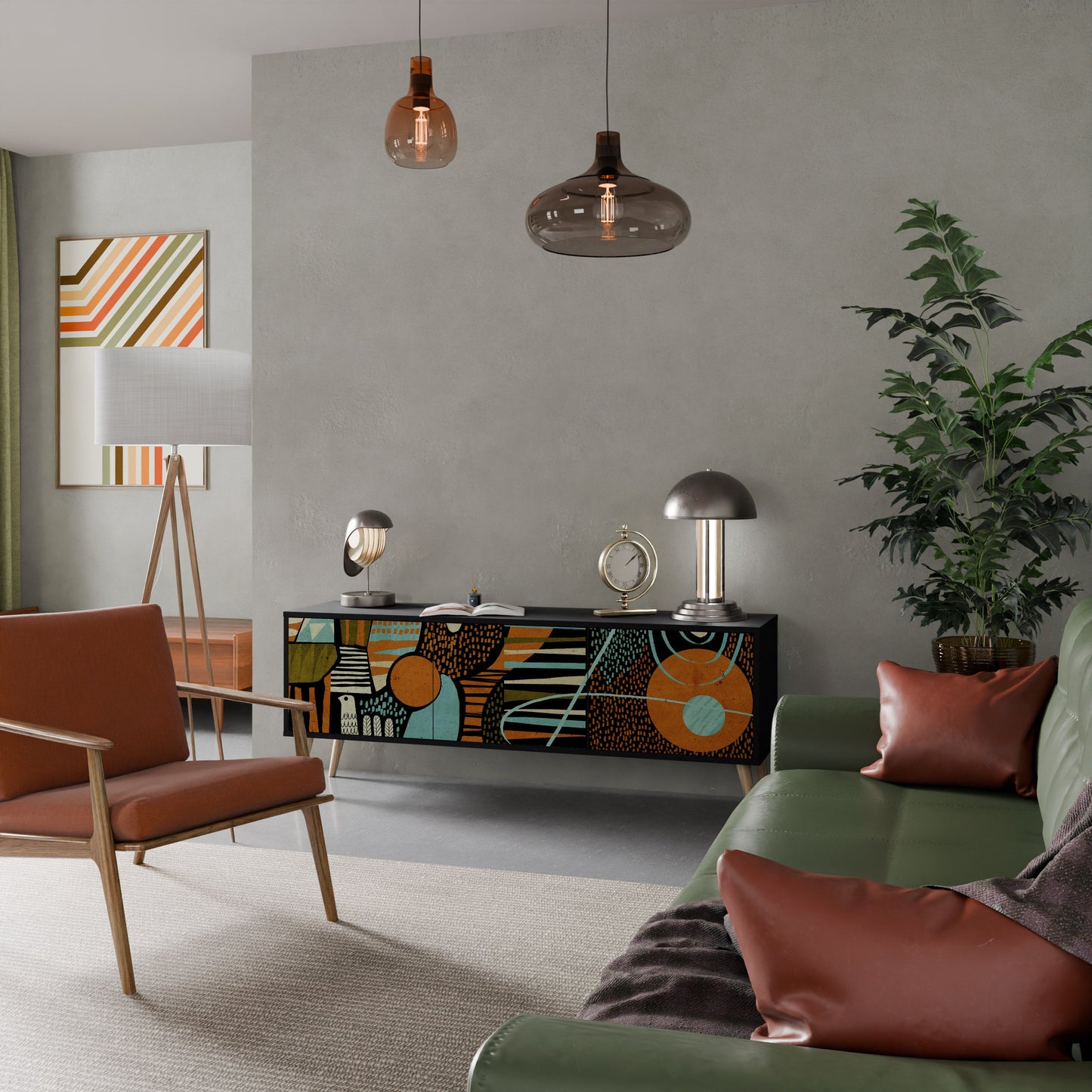 GEODE GLIMMER Mobile TV a 3 Ante in Finitura Nera