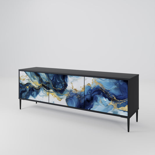 INKY MARBLE Mobile TV a 3 Ante in Finitura Nera
