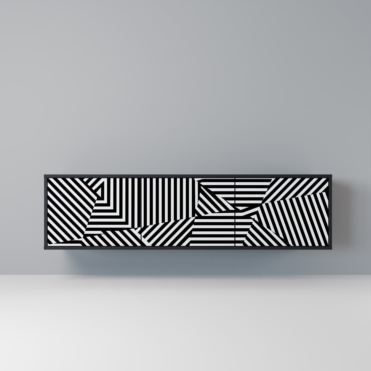 ILLUSIONARY LATTICE Mobile TV a 3 Ante in Finitura Nera