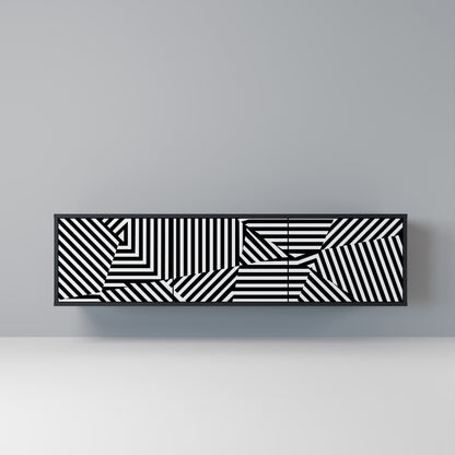 ILLUSIONARY LATTICE Mobile TV a 3 Ante in Finitura Nera