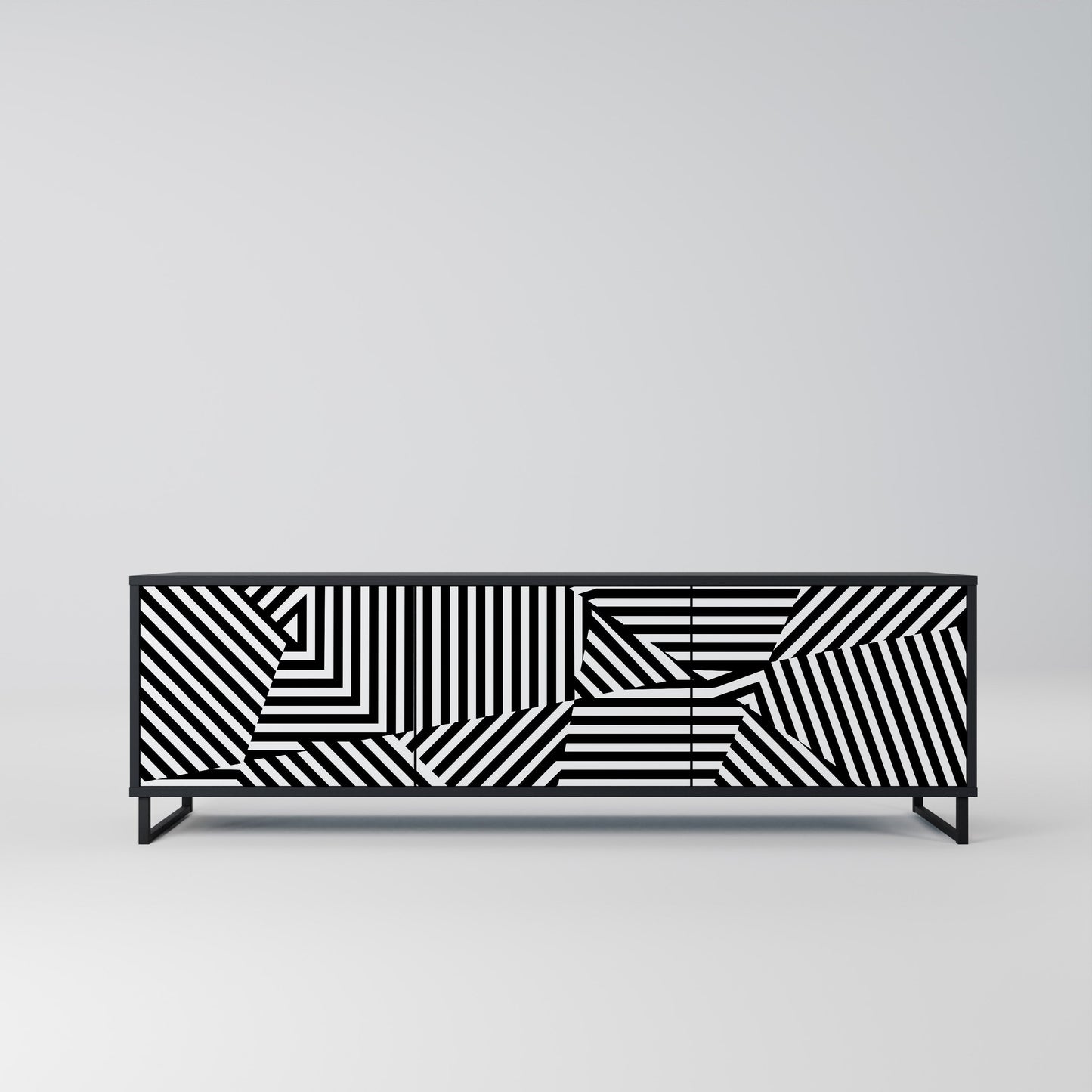 ILLUSIONARY LATTICE Mobile TV a 3 Ante in Finitura Nera