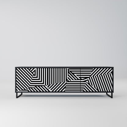 ILLUSIONARY LATTICE Mobile TV a 3 Ante in Finitura Nera