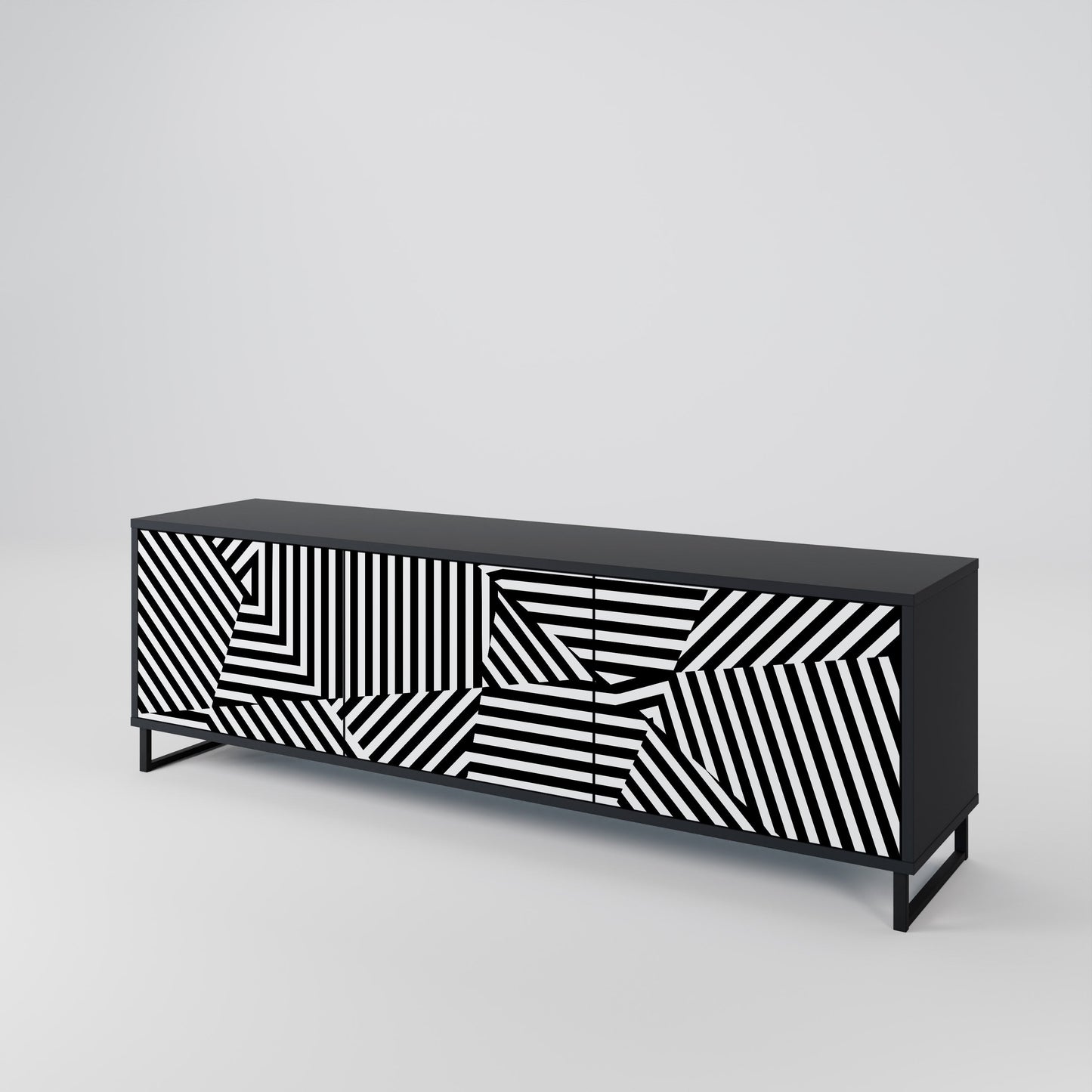 ILLUSIONARY LATTICE Mobile TV a 3 Ante in Finitura Nera