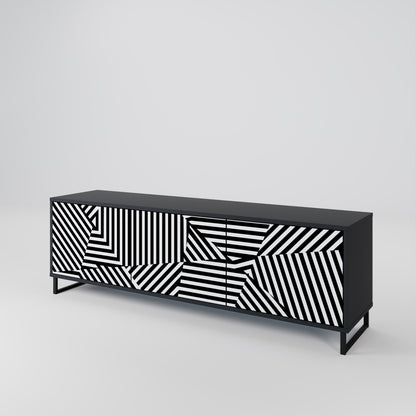 ILLUSIONARY LATTICE Mobile TV a 3 Ante in Finitura Nera