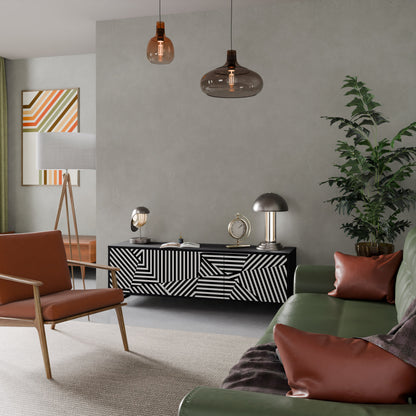 ILLUSIONARY LATTICE Mobile TV a 3 Ante in Finitura Nera