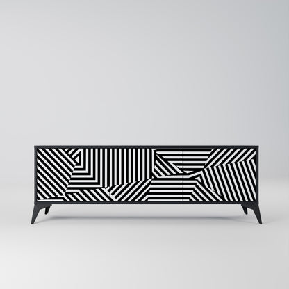 ILLUSIONARY LATTICE Mobile TV a 3 Ante in Finitura Nera