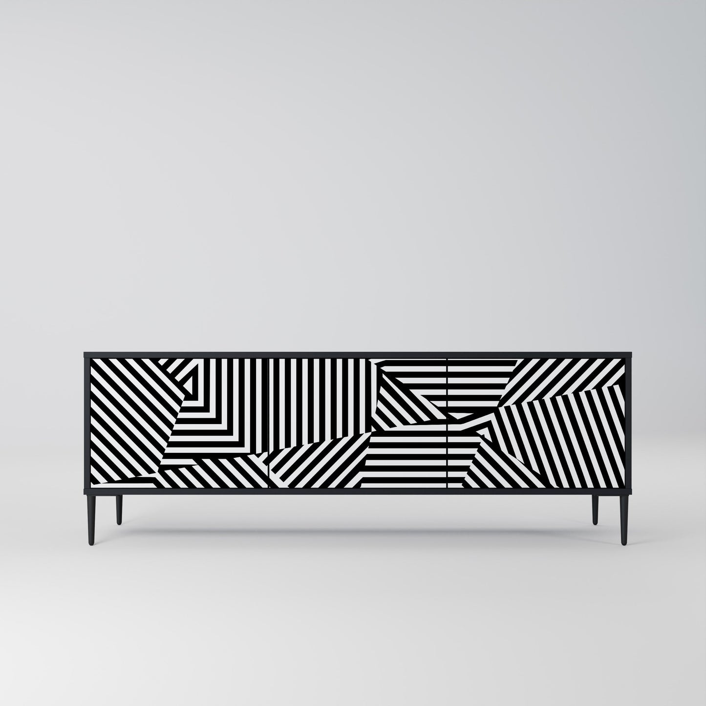 ILLUSIONARY LATTICE Mobile TV a 3 Ante in Finitura Nera