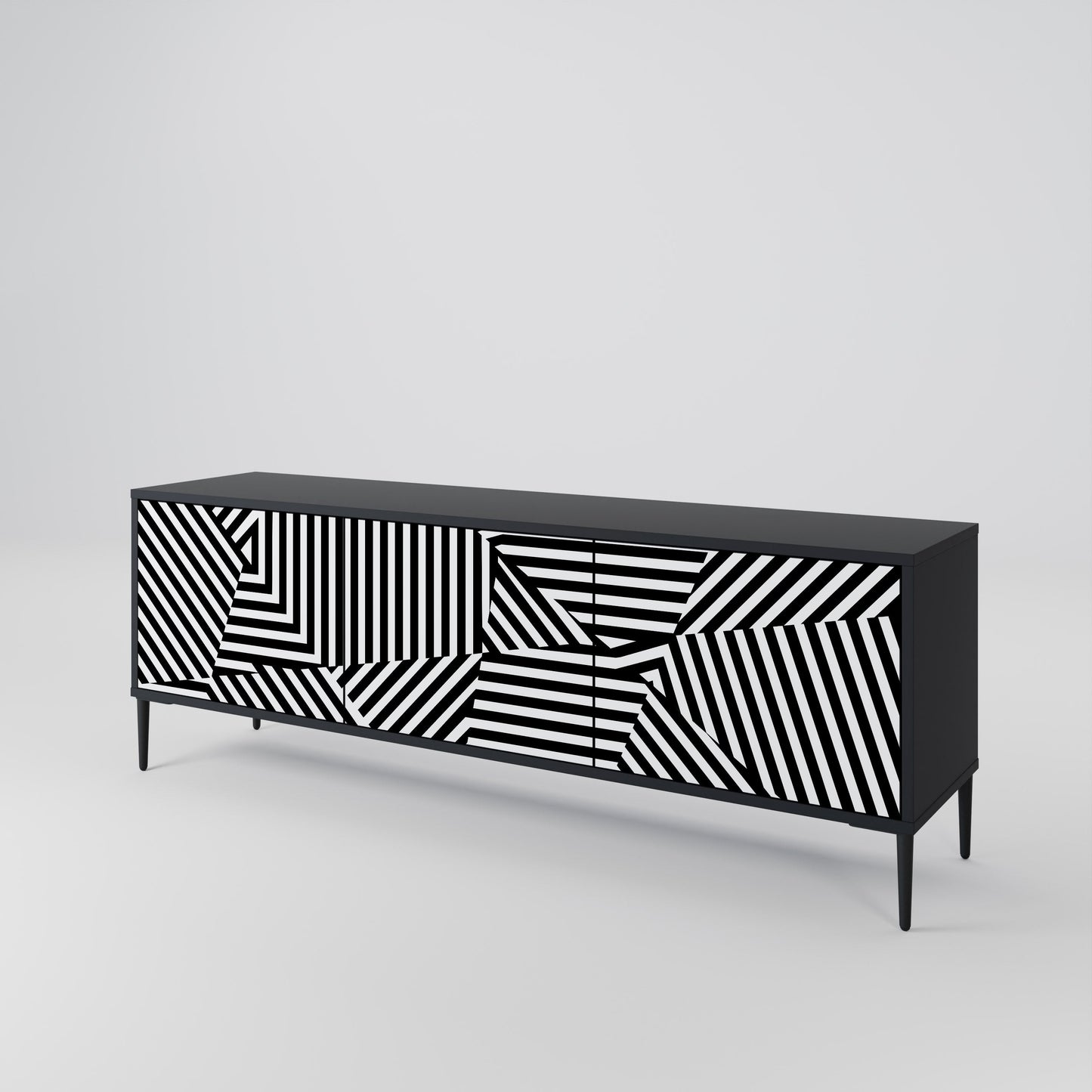 ILLUSIONARY LATTICE Mobile TV a 3 Ante in Finitura Nera