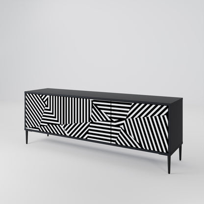 ILLUSIONARY LATTICE Mobile TV a 3 Ante in Finitura Nera