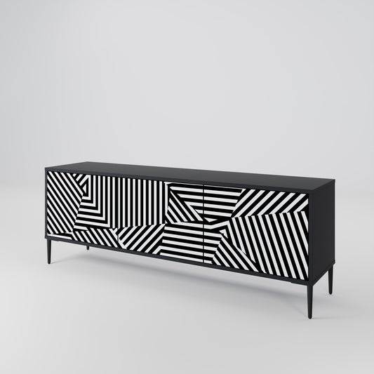 ILLUSIONARY LATTICE Mobile TV a 3 Ante in Finitura Nera