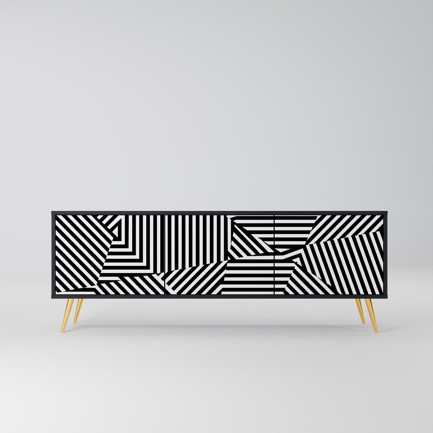 ILLUSIONARY LATTICE Mobile TV a 3 Ante in Finitura Nera