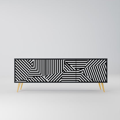 ILLUSIONARY LATTICE Mobile TV a 3 Ante in Finitura Nera