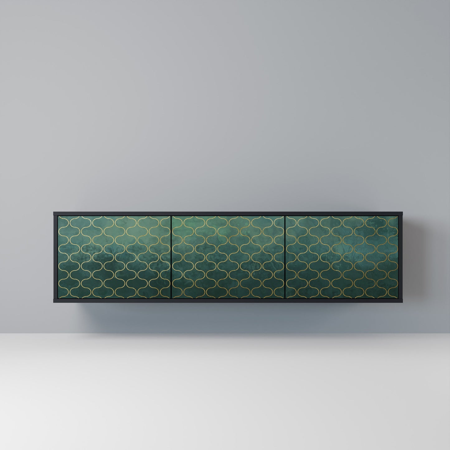 TESSELATED GREENERY Mobile TV a 3 Ante in Finitura Nera