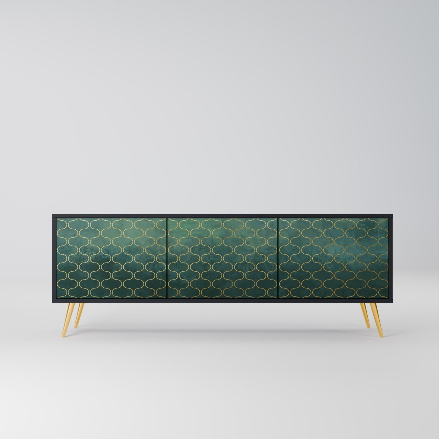 TESSELATED GREENERY Mobile TV a 3 Ante in Finitura Nera