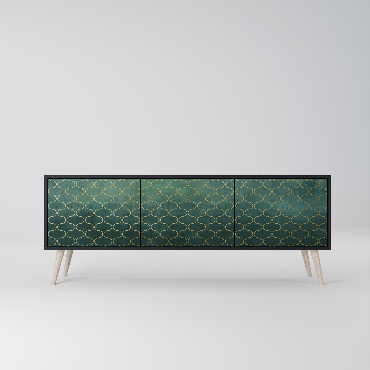 TESSELATED GREENERY Mobile TV a 3 Ante in Finitura Nera