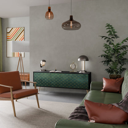 TESSELATED GREENERY Mobile TV a 3 Ante in Finitura Nera