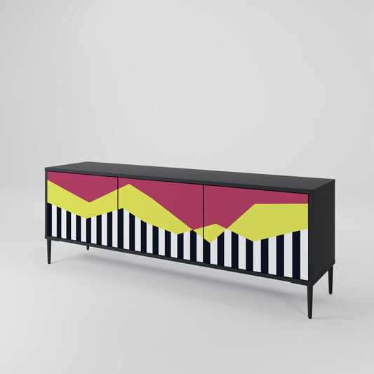 PIANO FANTASY Mobile TV a 3 Ante in Finitura Nera