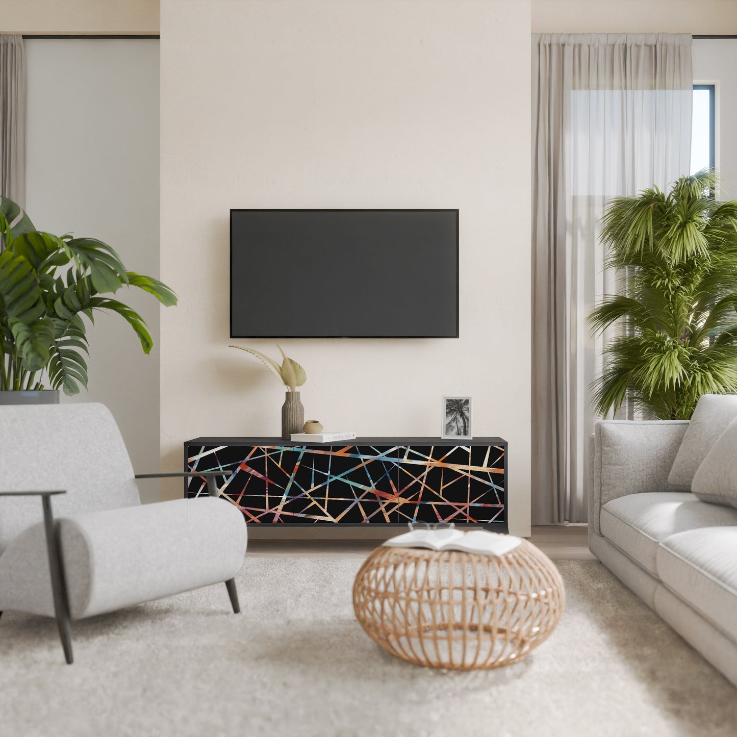 POLYGON VERVE Mobile TV a 3 Ante in Finitura Nera