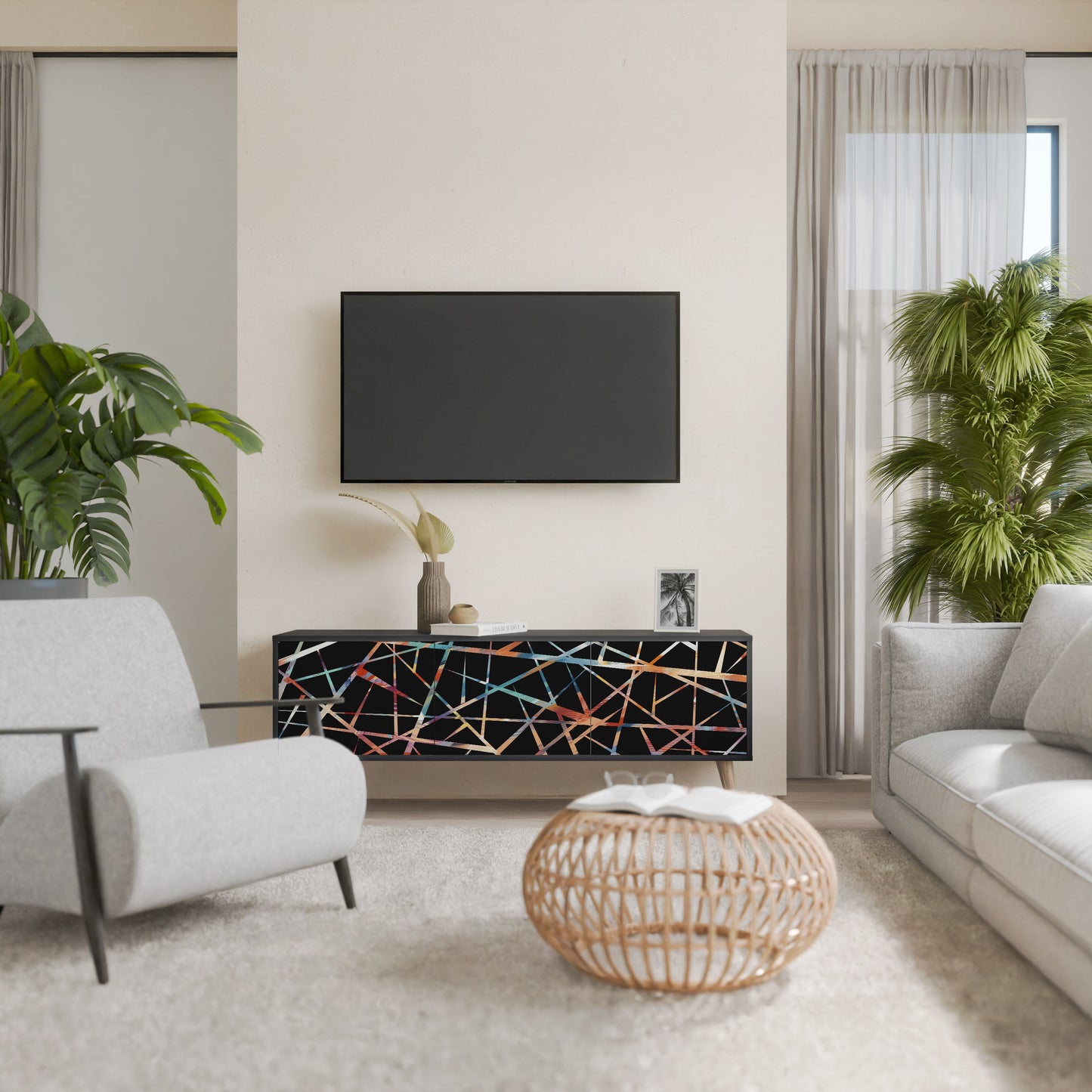 POLYGON VERVE Mobile TV a 3 Ante in Finitura Nera