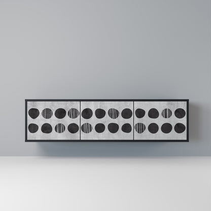 GHOSTLY GRADIENTS Mobile TV a 3 Ante in Finitura Nera