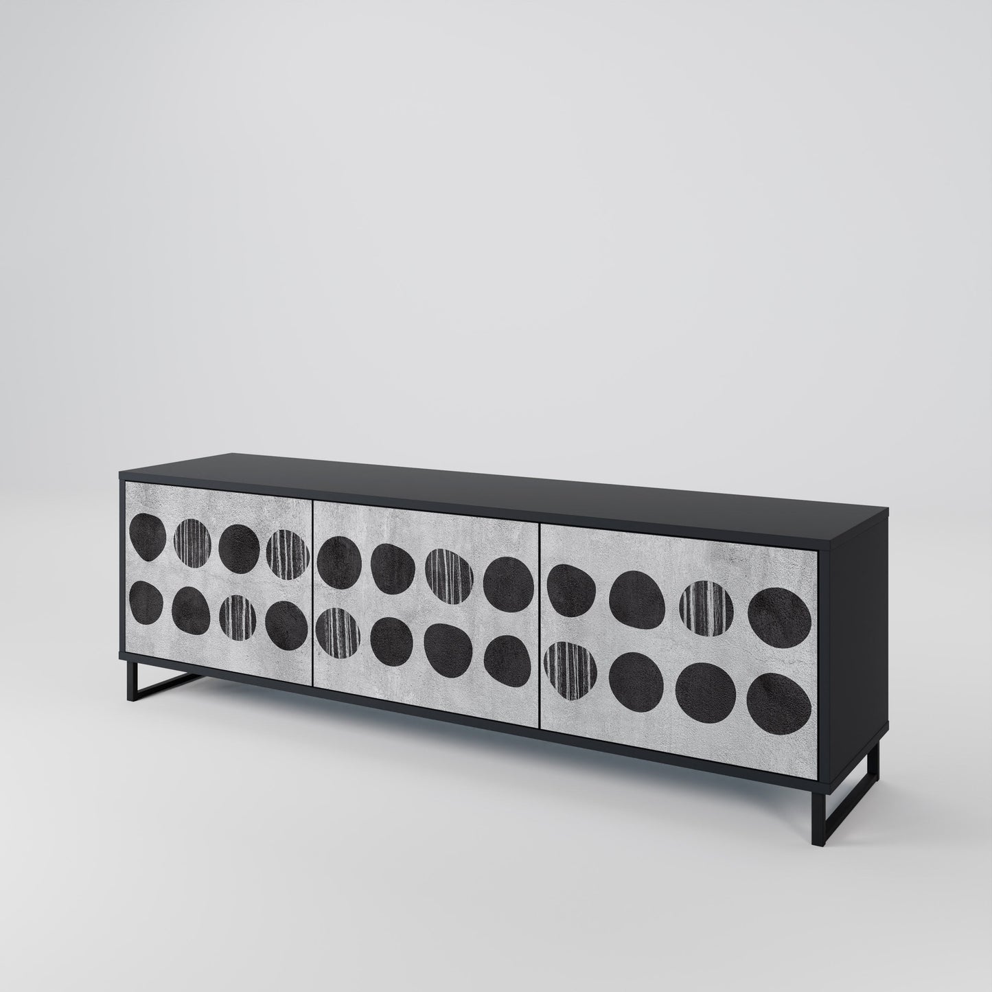 GHOSTLY GRADIENTS Mobile TV a 3 Ante in Finitura Nera