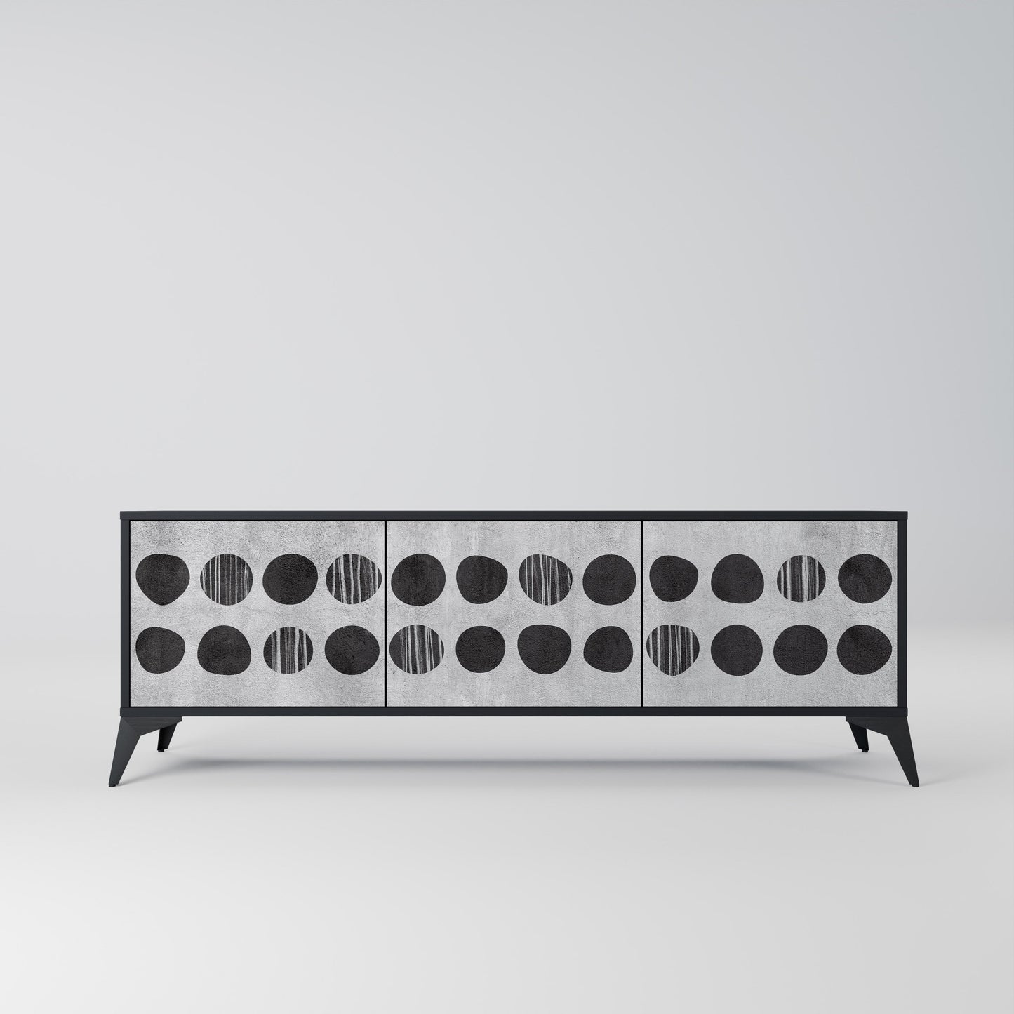 GHOSTLY GRADIENTS Mobile TV a 3 Ante in Finitura Nera