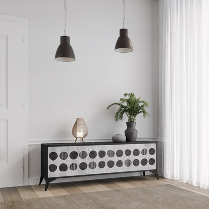 GHOSTLY GRADIENTS Mobile TV a 3 Ante in Finitura Nera