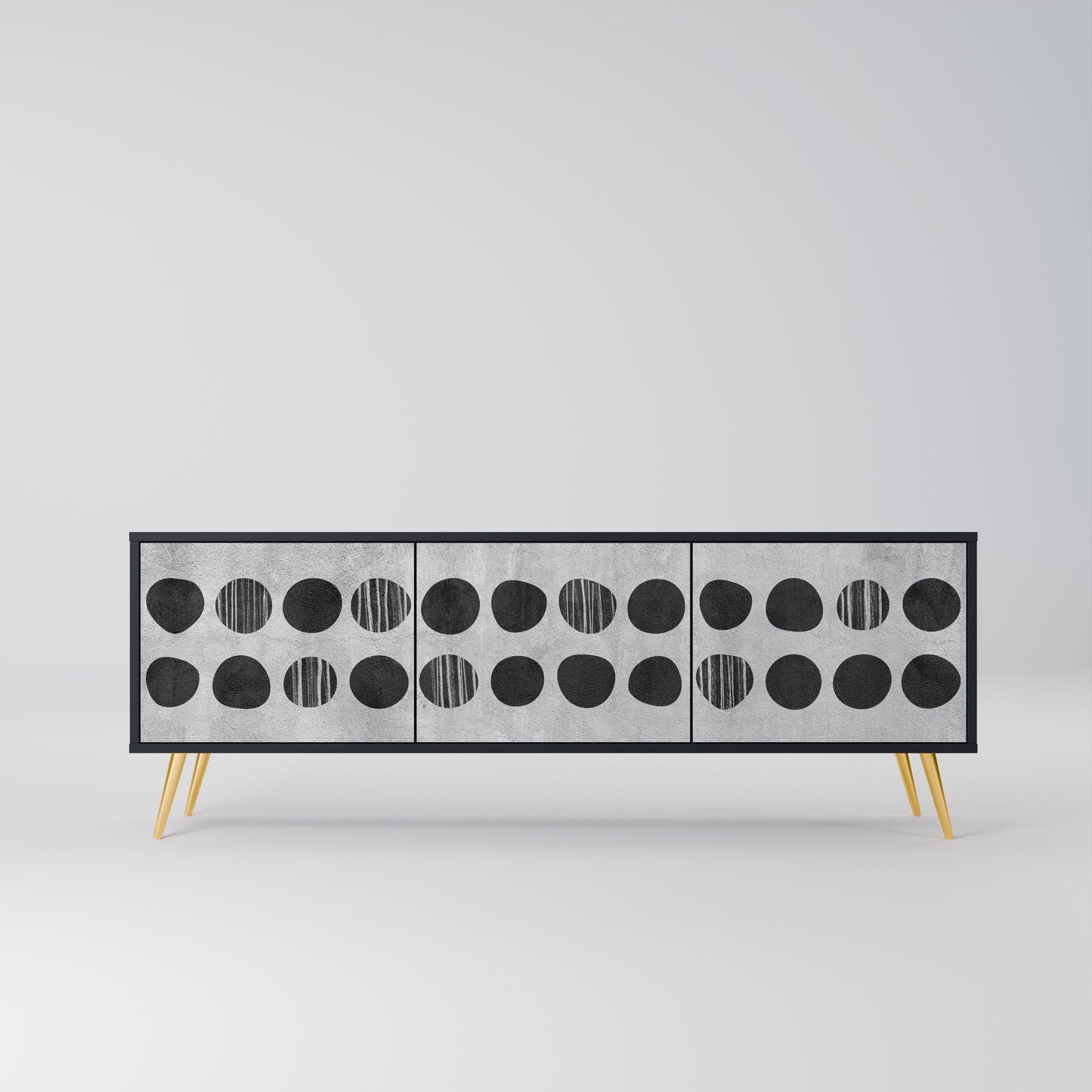 GHOSTLY GRADIENTS Mobile TV a 3 Ante in Finitura Nera