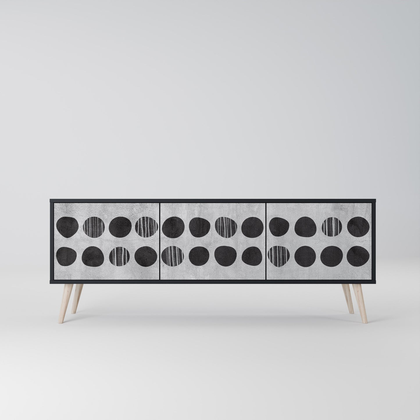 GHOSTLY GRADIENTS Mobile TV a 3 Ante in Finitura Nera