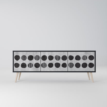 GHOSTLY GRADIENTS Mobile TV a 3 Ante in Finitura Nera